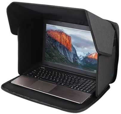 Laptop Sun Shade, Lightweight Foldable Laptop Sunshade Bag for Working Outside Outdoor Foldable Shield Cover Outside, Sun Glare Shield Privacy Screen Hood, 37x27x5cm