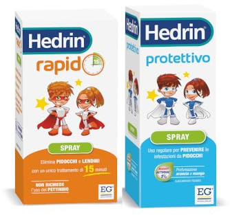 HEDRIN Rapido Spray + Protettivo Spray Antipidocchi | Elimina Pidocchi e Lendini in 15 Minuti, Previene le Infestazioni dai Pidocchi