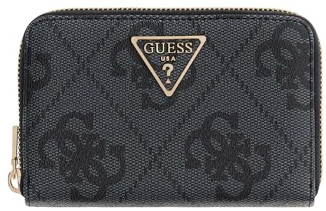 GUESS Geldbörse Laurel II SLG Medium Zip Around Wallet Coal Logo dunkelgrau