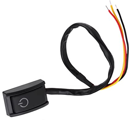 Aramox Bilbrytare, ABS Kopparpasta Typ PÅ Av-brytare 12V 200mA med Dubbelsidigt Självhäftande, Kompakt Vit LED DIY-knapp för Modifiering Av Bilinteriör och Förare