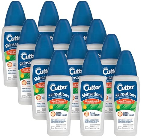 Cutter Skinsations Insect Repellent 6 Ounces, Pump Spray, Clean Fresh Scent, 12 Pack