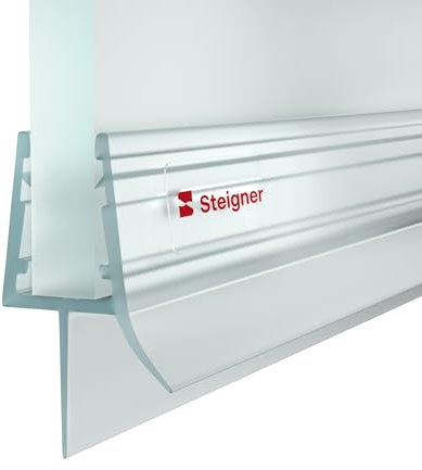 STEIGNER Guarnizione doccia, 60cm, per spessore vetro 6/7/ 8 mm, guarnizione dritta in PVC, UK03