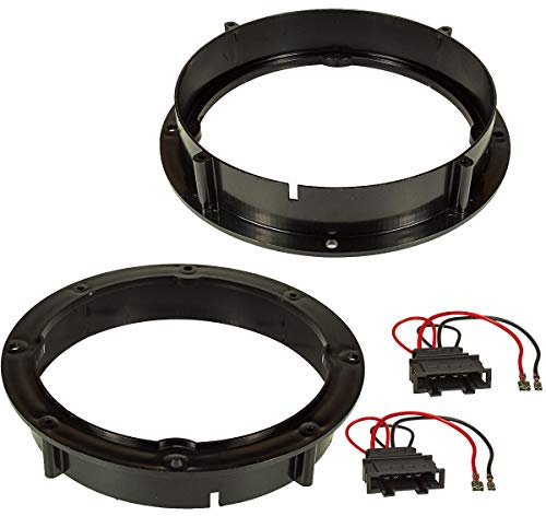 tomzz Audio 2857-003 Lautsprecherringe Adapter + Kabel kompatibel mit VW Golf 6 7 Passat Polo Up Beetle Seat Arosa MII Toledo Skoda Roomster City Go für 165mm DIN Lautsprecher