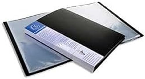 Exacompta 88301E Sichtmappe up-line aus Festem PP 800µ mit 30 Hüllen und etikett auf 3 Seiten für DIN A4 schwarz Perfekt für die Schule und das Büro Aktenhülle Prospekthülle