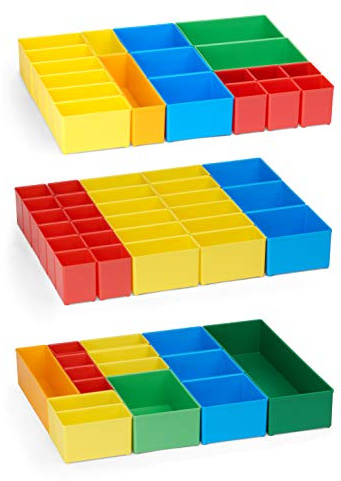 Sortimentskasten Einsätze | 3er Insetboxenset T1, T2 & T3 | Schrauben Aufbewahrung | Sortierbox Schrauben klein | Kleinteilemagazin Alternative