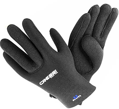 Cressi High Stretch Gloves Black 3.5mm Blue Logo M