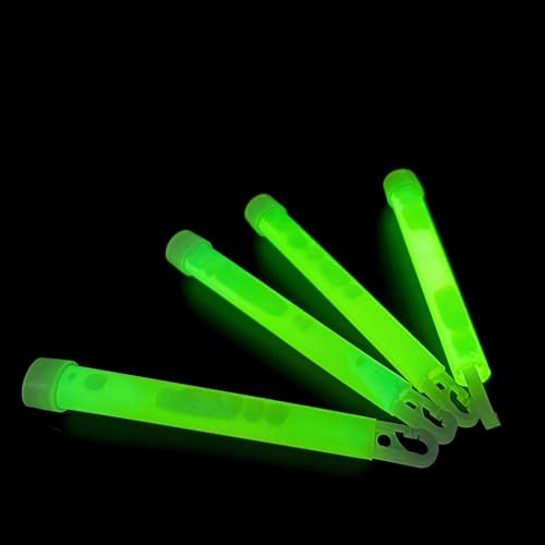 KNIXS 25er Pack Power-Knicklichter/Knicklicht (15cm) inkl. Spezialhaken und Befestigungsband - grün Leuchtend