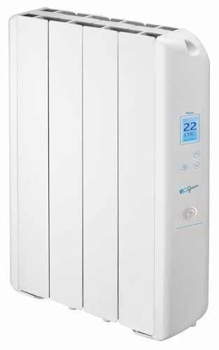 FARHO Radiateur électrique à inertie fluide 660W | Eco Green Ultra 04 Eléments | Blanc | Programmable | Basse Consommation | Garantie 20 ans