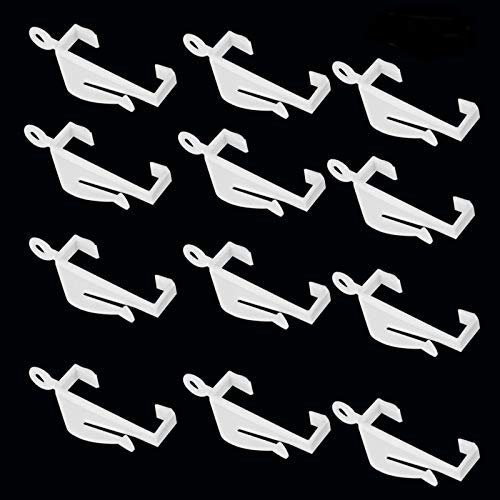 OLaiXin 50 PCS Curtain Track Hooks Gliders Plastic White for Old Tracks Rail With Sturdy Grip