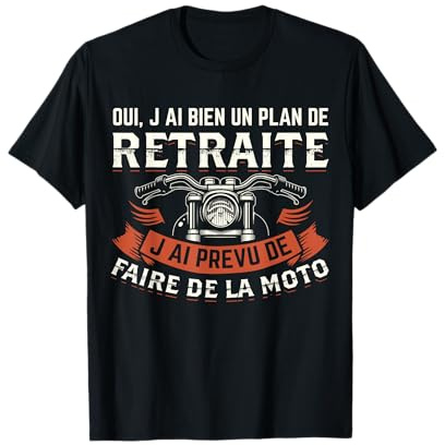 T-Shirt Motard Homme Moto Retraite Cadeau Motorcycle Motards T-Shirt