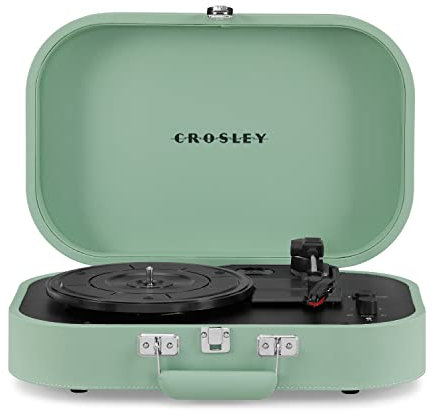 Crosley Discovery Tourne-Disque Portable – Tourne-Disque Bluetooth, Lecteur Vinyle en Forme de Valise à 3 Vitesses, platines pour disques vinyles, Haut-parleurs stéréo intégrés et récepteur Bluetooth