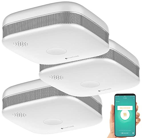 VisorTech Kompakter WLAN-Design-Rauchmelder mit weltweiter App, weiß