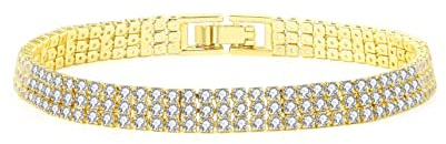 GW Tennisarmbänder für Damen Mädchen Armkette Gold Silber Zirkonia Kristall Armbänder Armreif für Frauen