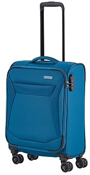 Travelite 4-Rad Koffer Handgepäck Weichschale, IATA Bordgepäck Maß; Serie Chios, Trolley mit Kantenschutz + Aufsteckfunktion, 55 cm, 34 Liter