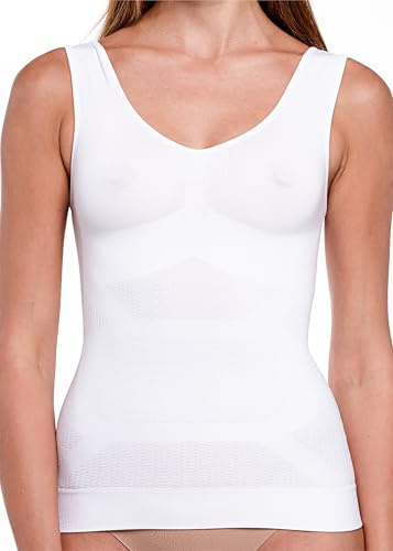 SLIMCELL Gambetti Canottiera Contenitiva Donna Anticellulite - Intimo Modellante Donna Pancia Piatta, Intimo Contenitivo in Microfibra Effetto Massaggiante Shapewear - Made in Italy