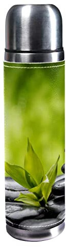 Isolierte Wasserflasche Edelstahl-Wasserflaschen Metall-Wasserflasche,Landschaftsstein Bambus Zen