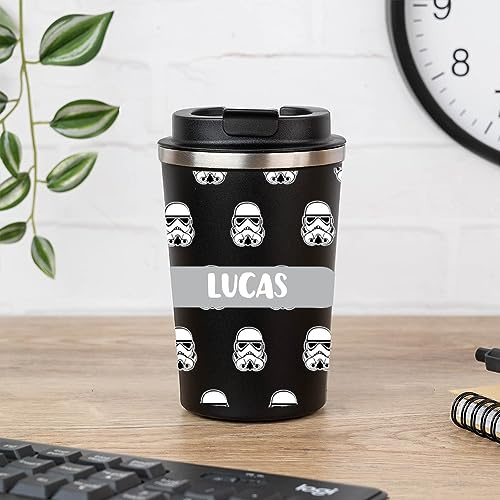 Wanapix | Tazza Termica da Viaggio Personalizzata 350ml | Tazza di Caffè e Tè da Portare Via | Acciaio Inossidabile - Doppio strato| Senza BPA | Star total
