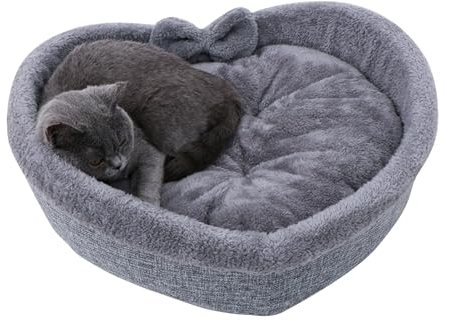 PETCUTE Orthopädisches Hundebett Hundekissen,Herzform Haustiernest für Hunde und Katzen,Plüsch Warmes Katzensofa Hundesofa mit rutschfeste Unterseite,Hundekorb Haustierbett für Winter