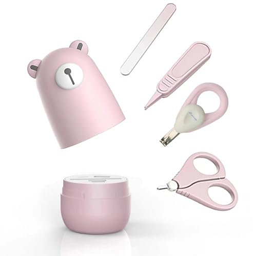 Baby Nagel Set, Baby Maniküre Set und Pediküre Set mit niedlichem Etui. Baby Nagelknipser und Bürstenset für Neugeborene, Säuglinge und Kleinkinder