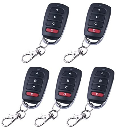 5PCS 433 MHZ Wireless Clone Switch, Universal Electric Gate Cloning Remote Control Replacement with Key Fob 100-150M Transmission Distance for Garage Doors, Gates