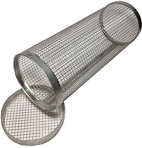 BBQ-rökelsenät, grillcylinder, rostfritt stål, grillgaller, lägereld, grillhink, camping, picknick, lägereld, grillhink, 30 cm