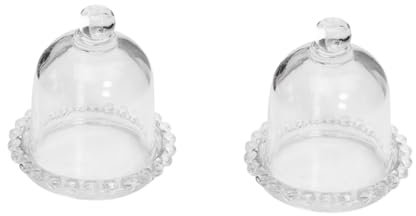 ABOOFAN 2pcs Glass Cloche Bell Jar Decorative Candles Living Glass Cover Flower Dome Scented Candles