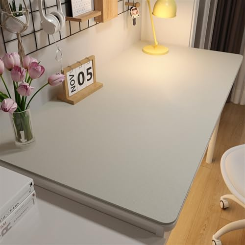 LIVEINU Schreibtischunterlage, PU-Leder-Schreibtischmatte, Multifunktionales Office Mousepad Laptop Schreibunterlage, Tisch-Schutz Unterlage für Büro Zuhause, Weiß, 60x100cm