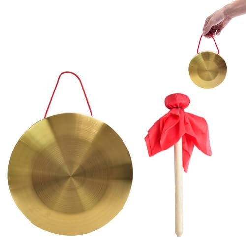 Mässing Gong, Tam Tam Gong, Gong med Hammare, Gong Hand Gong Ram-Slaginstrument, Mässing Gong Verktyg, för Opera, Slagverk, 15 cm Diameter med Hammer Gong