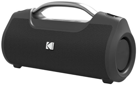 KODAK PWS-2258 Portable Wireless Speaker 60W, Waterproof IPX6, TWS, 3600mAh Battery, Customizable EQ, Power Bank - Black