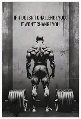 Wandkunstposter für Fitnessstudio, motivierende Fitness-Wanddekoration mit Langhantel-Kunstwerk, Herren-Geschenk, Sport-Motivations-Leinwanddruck, Leinwandbild, Poster, Wandkunst, Wandkunst,
