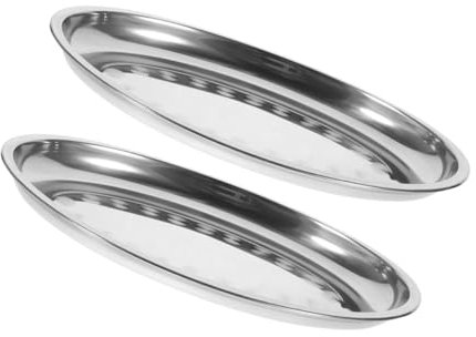 MUCKLILY 2stücke Ovaler Essteller Aus Servierteller Für Zuhause Gebäckplatte Obstteller Metallteller Servierplatte Aus Essteller Aus Teller Für Trockenfrüchte