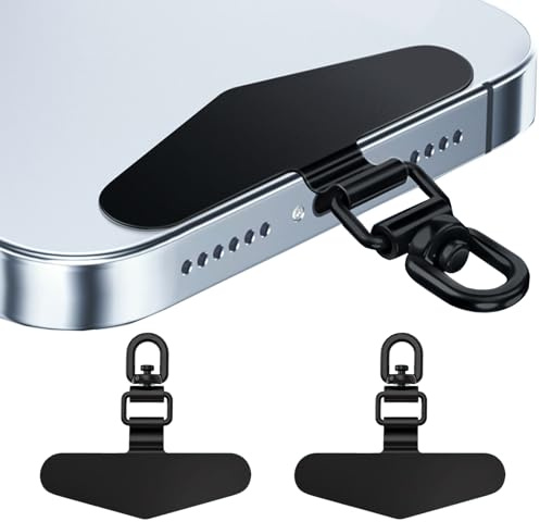 DAJUMOO 2 stycken mobiltelefonkedja universalkuddar, metallkuddar med vridbar design, universell för hängande mobiltelefon snodd dyna utan lim, kompatibel med de flesta smartphone-mobilsnodd