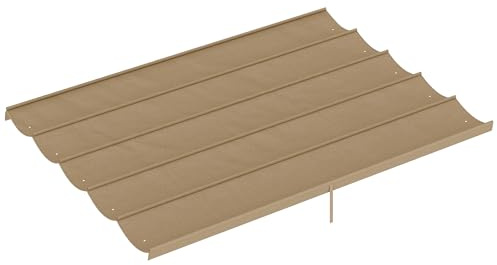 Outsunny Cubierta de Sombra retráctil para pérgola, 3,5 x 2,6 m, Tela de Repuesto para Marco de pérgola de 4 x 3 m, Solo Techo retráctil para cenador, Color marrón