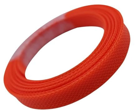 ERQIAO PET Expandable Cable Sleeve 3/4/6/8/10/12/14mm Tight Braided High Density Hardness Insulated Line Protection Wire Wrap Sheath(Orange,14MM_5M)