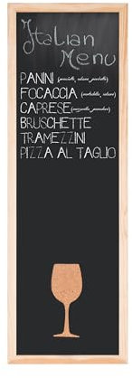 Bi-Office, Lavagna Essentials Vino Combo Slim, 30 x 90 cm, ardesia per gesso e sughero, cornice in pino naturale