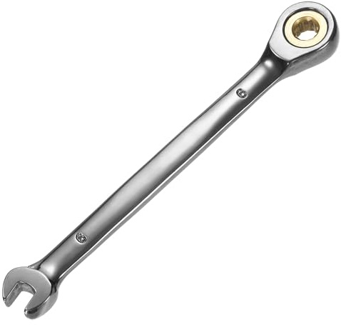 QUARKZMAN Llave de Trinquete Métrica 6mm 12 Puntos 72 Dientes Extremo de Caja de Trinquete y Extremo Abierto de 6mm Acero Cr-V Níquel Negro Electrochapado Llave Combinada