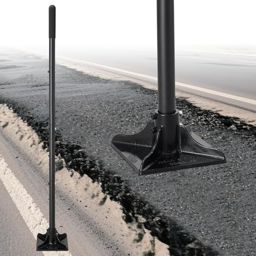 Stahlstampfer,20,32 x 20,32cm Stahlstampfer mit 145 cm Griff,Betonstampfer Erdstampfer Manueller Garten-Bodenverdichter Stampfer Bodenverdichter für Nivellierung,Bodenmontage,Pflastersteine Reparatur