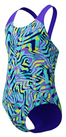 Speedo Traje de baño digital AO de una pieza para niños, Indigo Glow, 7-8 Years