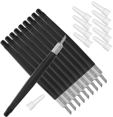 Scalpello da Intaglio Nero 10 Pezzi per Legno e Fai da Te | Plastica e Metallo, Marcatura Precisa, Controllo, Superficie Liscia, Crea Giunti Lavorati