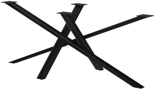 CLP Tischbeine Metall schwarz Finney, Tischkufen für DIY-Esstische, Tischgestell aus pulverbeschichtetem Stahl, Höhe 72 cm Farbe antik schwarz Größe 180x80x72 cm