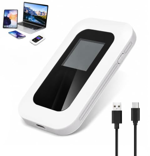 Ouitble 4G Mobiler Hotspot, Tragbarer WiFi-Hotspot 300Mbps LTE Internet Hotspot B1/B3/B5/B40 für Reisen Camping Hotels, Verbinden Sie bis zu 10 Geräte