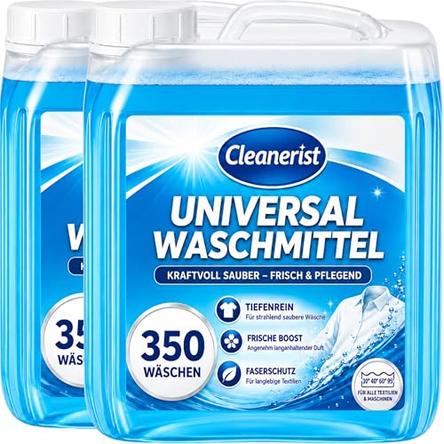 Cleanerist - Detersivo liquido Classico per bucato - 2x 10L (700 lavaggi) - Tutto-in-1 per colorati, bianchi e scuri - Adatto a tutte le lavatrici - Profumo di freschezza con formula ActivePower+