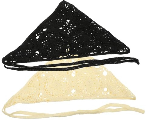 VALICLUD 2 Stück Häkel Bandana Mit Blumenmuster Gehäkeltes Kopftuch Und Haarschal Für Mädchen Und Damen Hautfreundlich Bequem Modisches Accessoire Für Partys Geburtstage Und Alltag