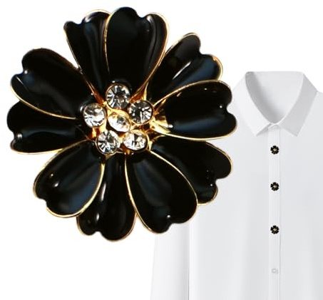 Couvercle De Bouton - Décor Floral En Strass avec Clip - Boutons De Manchette Femme Conception À Clipser pour Une Installation Facile pour Jeans Robes Chemises pour Banquets Et Événements D'entreprise