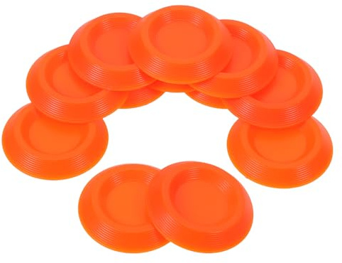 Milisten 12 Ciotole Arancioni per Mangiatoia di Plastica per Piccoli Insetti, Piatti di Alimentazione Rotondi da 3,4 Cm per Scarafaggi e Grilli, per Terrari e Recinti di Rettili