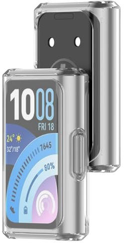 KUTEWEU Silikonfodral för Huawei Band 11 Pro-klockfodral, tunt heltäckande mjukt TPU-ersättningsfodral för Huawei Band 11 Pro Smartwatch tillbehör (2 stycken klara)
