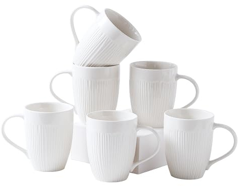 simpa Embossed Conifere New Bone China Mugs - Set of 6