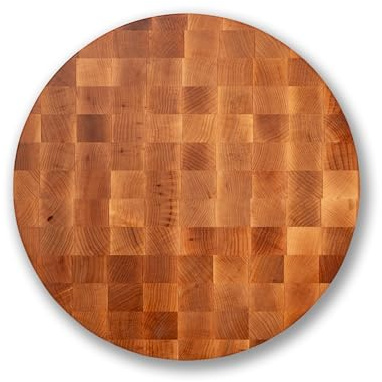 Boos Block Hackbrett Holz Rund - 46 x 7,5 cm - Schneidebrett Stirnholz | Extra Dick - Nordamerikanisches Ahorn-Hartholz - Hirnholz Schneidebrett - Hackblock Holz - Schneidbrett Antibakteriell Groß