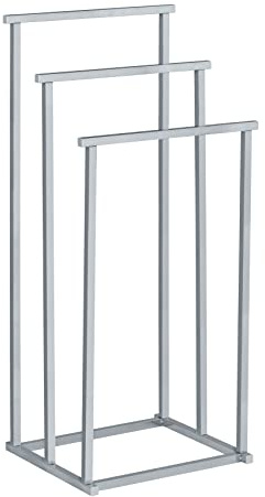 WENKO Handtuchbutler Quadro mit 3 Stangen - Kleiderbutler, stufenförmig, Vierkantrohr, Edelstahl rostfrei, 38 x 84.5 x 32.5 cm, Glänzend