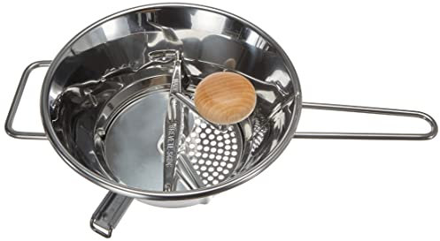 GUILLOUARD 10760 Moulin à Légumes Inox D.24cm Premium Poignée Bois, Neutre